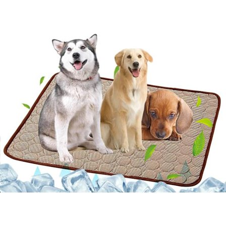 Selvkølende måtte til kæledyr, vaskbar kølemåtte, tæppe, soveplads, hundekurv, is-silke soveplads, seng, strand til store hunde og katte