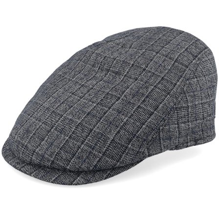 MJM Hats - Blauw flatcap Cap - Driver 52 Wool Mix Navy Check Flat Cap @ Hatstore