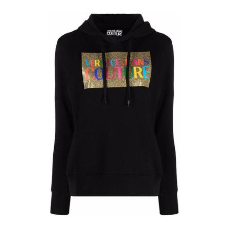 Versace Jeans Couture Logo-printed hoodie Sort, Dame