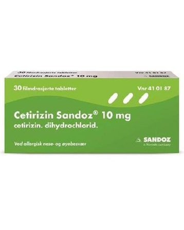 Cetirizin Sandoz tabletter 10 mg