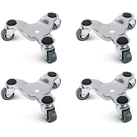 4-pack 6 tum Stål Tri-Dolly Set för att Flytta Möbler och Apparater 220 kg Lastkapacitet