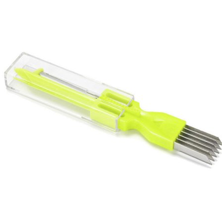 Løgskærer 6 Skærehoveder Rustfrit ABS 3-i-1 Forårsløg Rivejern Grøntsag Frugt Skærer Køkkenartikler