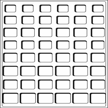 Møntindsats til kuffert - Blå - 48 inddelinger