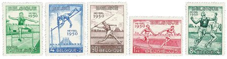 Belgien 1950 - OBP 827-31 - Ubrugt