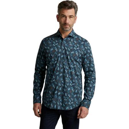 Vanguard, Long sleeve shirt large print popl sky captain Blauw, Heren, Maat:XL