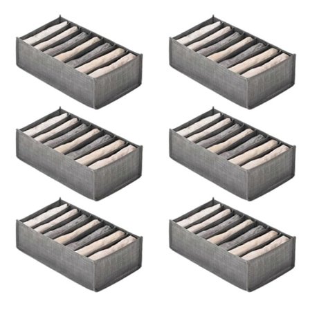 6 stk. skuffeorganisatorer kompatible med jeans, bukser, t-skjorte oppbevaringsbokser, skuffeorganisator for garderobe