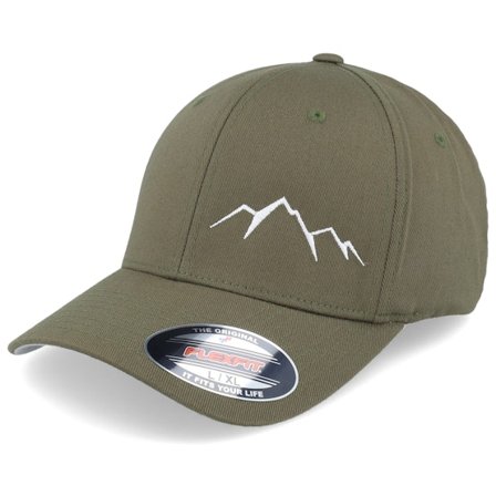 Wild Spirit - Green - flexfit - Cap - Small Mountain White/Olive Flexfit - Hatstore