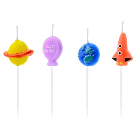 Rymden Tårtljus 4-pack