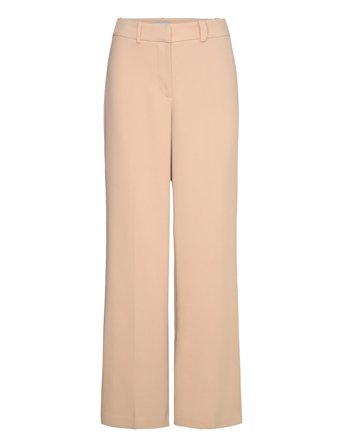 Ingrid Heavy Crêpe Trousers Bottoms Trousers Wide Leg Beige Marville Road