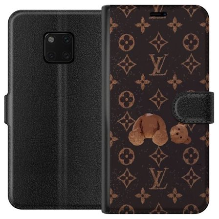 Kompatibel Tegnebogsetui til Huawei Huawei Mate 20 Pro Luksuriøst monogrammønster med knust bamse i mørk modeæstetik