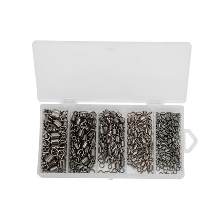 210 stk. 8-form Fiskevirvler Lager Solide Ringer Rullende Metallkobling