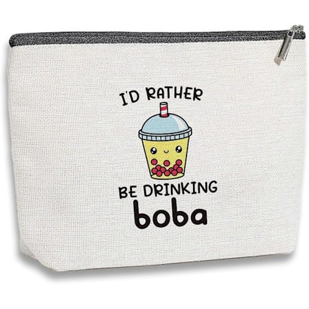 Boba Tea Älskare Presenter, Boba Present, Boba Kawaii Sminkväska för Flickvän Dotter, Rese Toalettartiklar Smink Organizer Dragkedja Väska - Jag 
