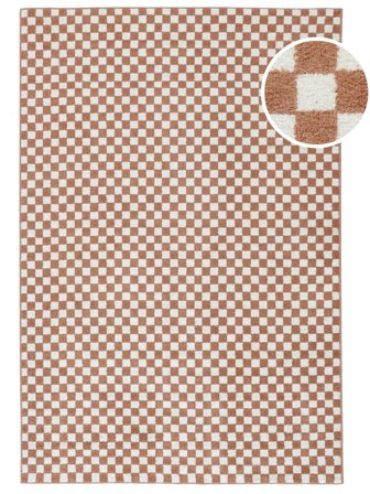 Washable Scandina Terracotta/White Oeko-Tex Rug