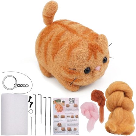 Filte Sæt, Dyr Nålefilte Sæt, DIY Uldfilte Materiale Sæt med Værktøj og Instruktion til Nålefilte Håndværksprojekt og Håndlavet