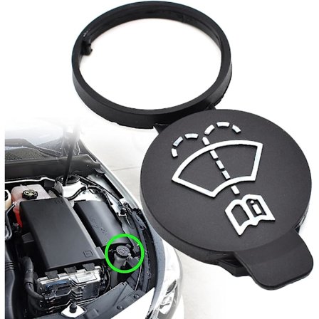 Sort Udskiftningsdæksel til Vinduesviskervæskebeholder til Chevrolet