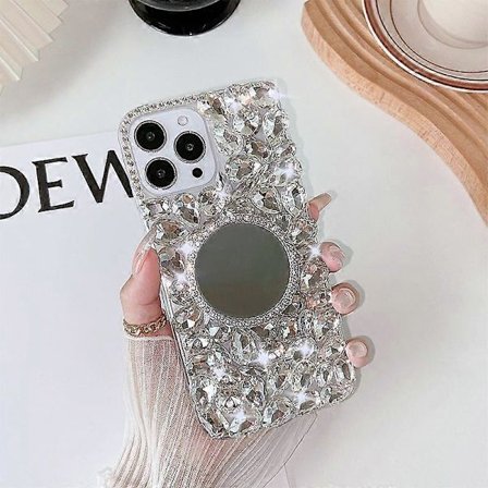 iPhone 14 Pro Max Love Mirror Glittrande Diamant Lyxig Diamant Serie Telefonfodral