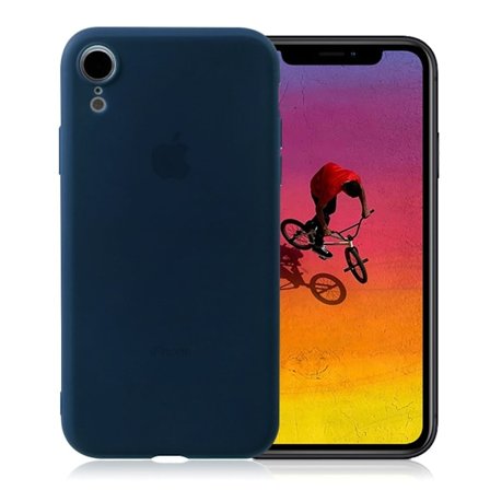 iPhone Xr anti-fingeraftryk mat etui - Mørkeblå