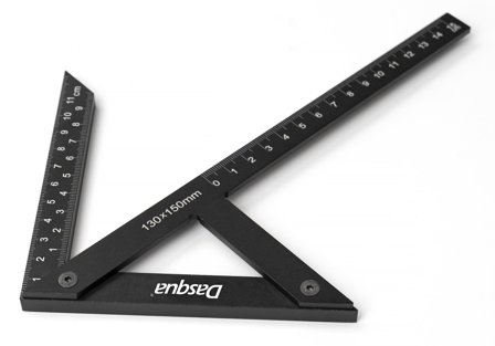 Dasqua 513899 Precisionsvinkel 150x130 mm, Mått & vattenpass