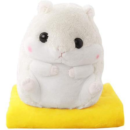 2 I 1 Fylld Fet Hamster Med Plyschkudde Beige
