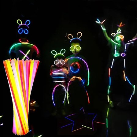 100 Glow Sticks Halloween Festartikler - Sjovt Glow in the Dark Festsæt