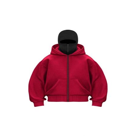 Tjock herrtröja med dubbel huva Barak, dubbel huva och dubbel krage röd[YID] röd