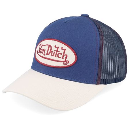 Von Dutch - Blå trucker Keps - Oval Patch Blue/Beige Trucker @ Hatstore
