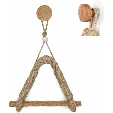 Toiletpapirholder i jutetov, ikke-porøs, vintage, træhåndklædeholder, vintage papirhåndklædeholder, nautisk, industrielt tov, badeværelse, 