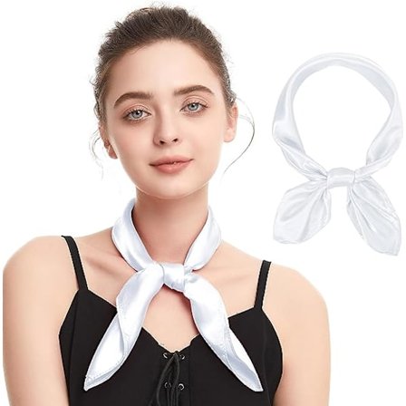 Silkefølelse tørklæde firkantet chiffon tørklæde ensfarvet bandana retro tørklæder til kvinder halstørklæde taske tørklæde