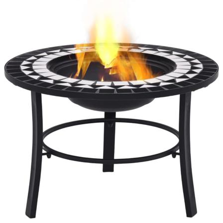Vidaxl Eldgrop I Mosaik Svart Och Vit 68cm Keramik Svart