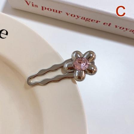 Søt krystall hårklemme Blomsterspenner Legering Hårnål Cool Hai C