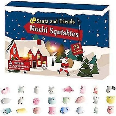 [CA] Adventskalender, 24 Mochi Squishies, Gjenbrukbar, Gave til gutter og jenter