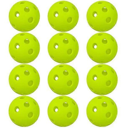 12 kpl 26-reikäisiä sisäpickleball-palloja sisäkentille, vihreä