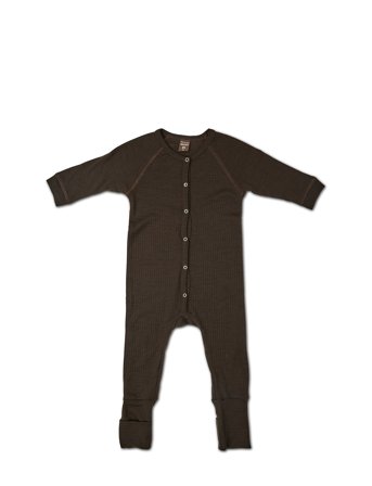 Smallstuff Night Suit, Brown Drop Needle, Merino Wool - Brown - 62