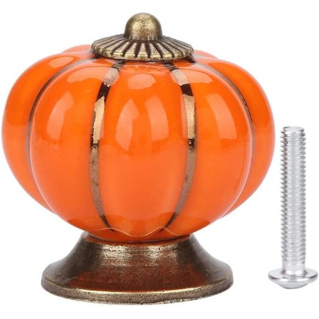 Orange Keramisk Møbelknap 40mm Vintage Græskar Skabshåndtag