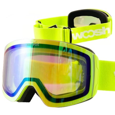 Barn Skid- och Snowboardglasögon WOOSH 2024 Revo Shift Anti-Dim, Fluorescerande Gul