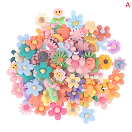 100 St Tecknade Blandade Mönster Hartsdekorationer Diy Crafts Supplie