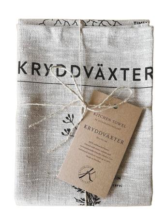 Kunskapstavlan Kökshandduk Kryddväxter Grå