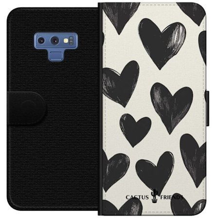 Yhteensopiva Lompakkokotelo Samsung Samsung Galaxy Note9 Cactus and Friends - Bold Black Love Pattern