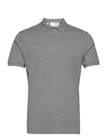 Slhparis Ss Polo B Polos Short-sleeved Grå Selected Homme