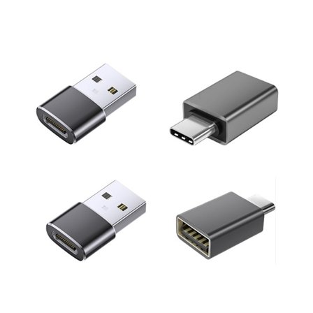 4-pack USB till Type-C 3.2 Adapter Set: 2 USB till Type-C & 2 Type-C till USB Adaptrar