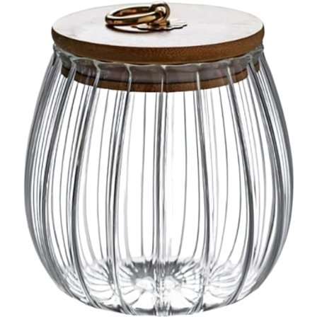 750 ml transparent glasburk med lufttätt lock i akaciaträ för kaffe, te, kryddor, socker, kakor, nötter--.pa