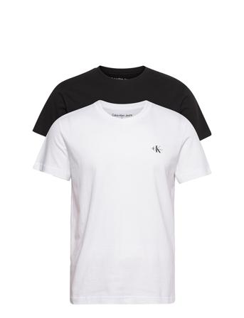 2 Pack Monologo T-Shirt T-shirts Short-sleeved Musta Calvin Klein Jeans