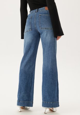 ONLY Onljuicy Hw Wide Front Medium Blue Denim Vaatteet