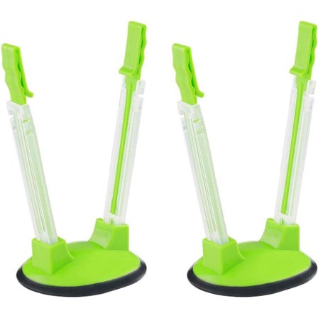 2-pak - Grønne poseholdere - Justerbare - Størrelse: 9 x 18 cm, højdejusterbar fra 18 til 27 cm