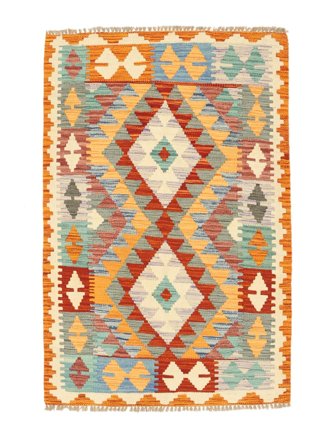 Alfombra Oriental Kilim Afghan Old Style 85X124 Naranja/Verde (Lana, Afganistán)