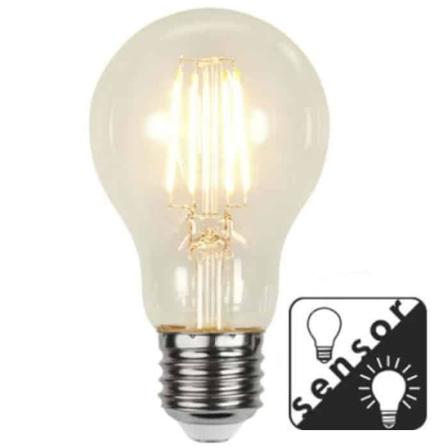 Decoration Led Klar Lampa Med Skymningssensor E27 2100k 350lm