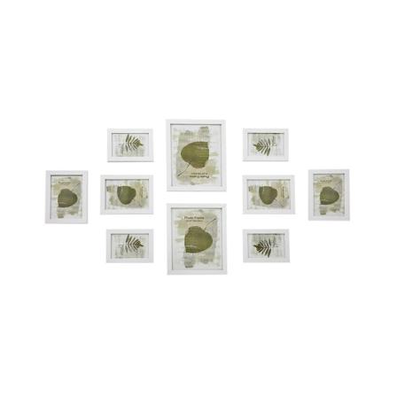 Rootz Set med 10 bildram - Glaspanel - Flerbildsram - Bildhållare i galleristil - Vit - 28,4 x 23,3 x 1,2 cm (B x H x D)