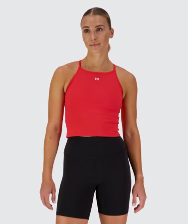 Strappy Ribbed Crop Top candy red / XS