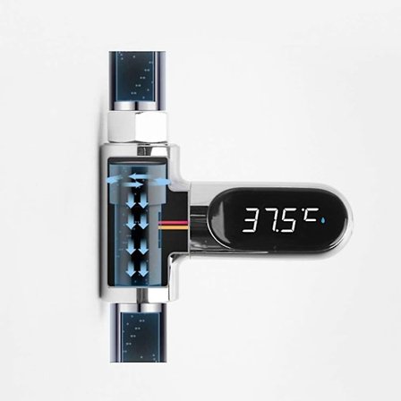 LED Digital Termometer Dusch Blandare 360 Rotera Realtidstemperatur Övervaka Vattenmonitor