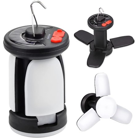 USB-genopladelig solcellecampinglampe sammenklappelig LED-campinglampe Po